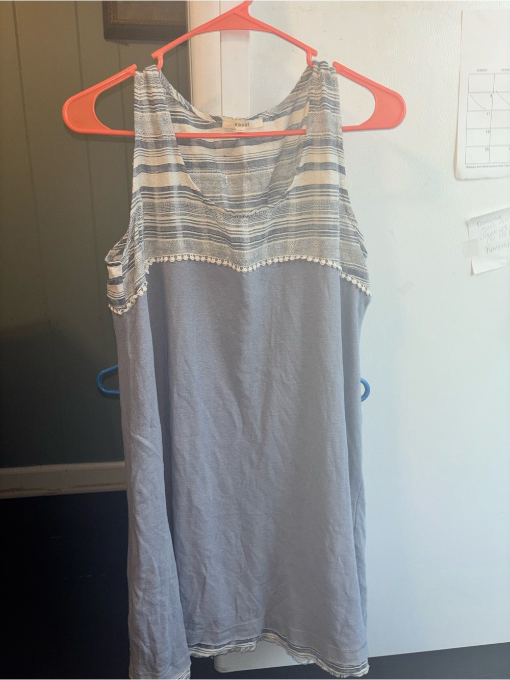 easel Blue and White Striped Midi Dress